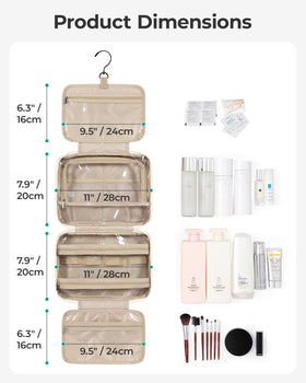 BAGSMART Travel Toiletry Bag with various cosmetics inside