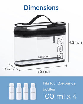 BAGSMART waterproof PVC material clear bag close-up