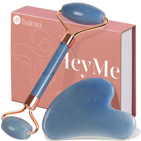 BAIMEI Gua Sha & Jade Face Roller Set front view