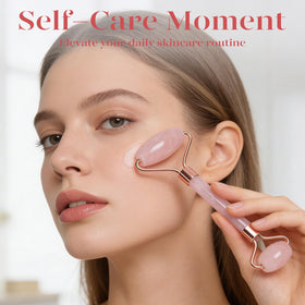 BAIMEI Gua Sha tool being used for jawline sculpting