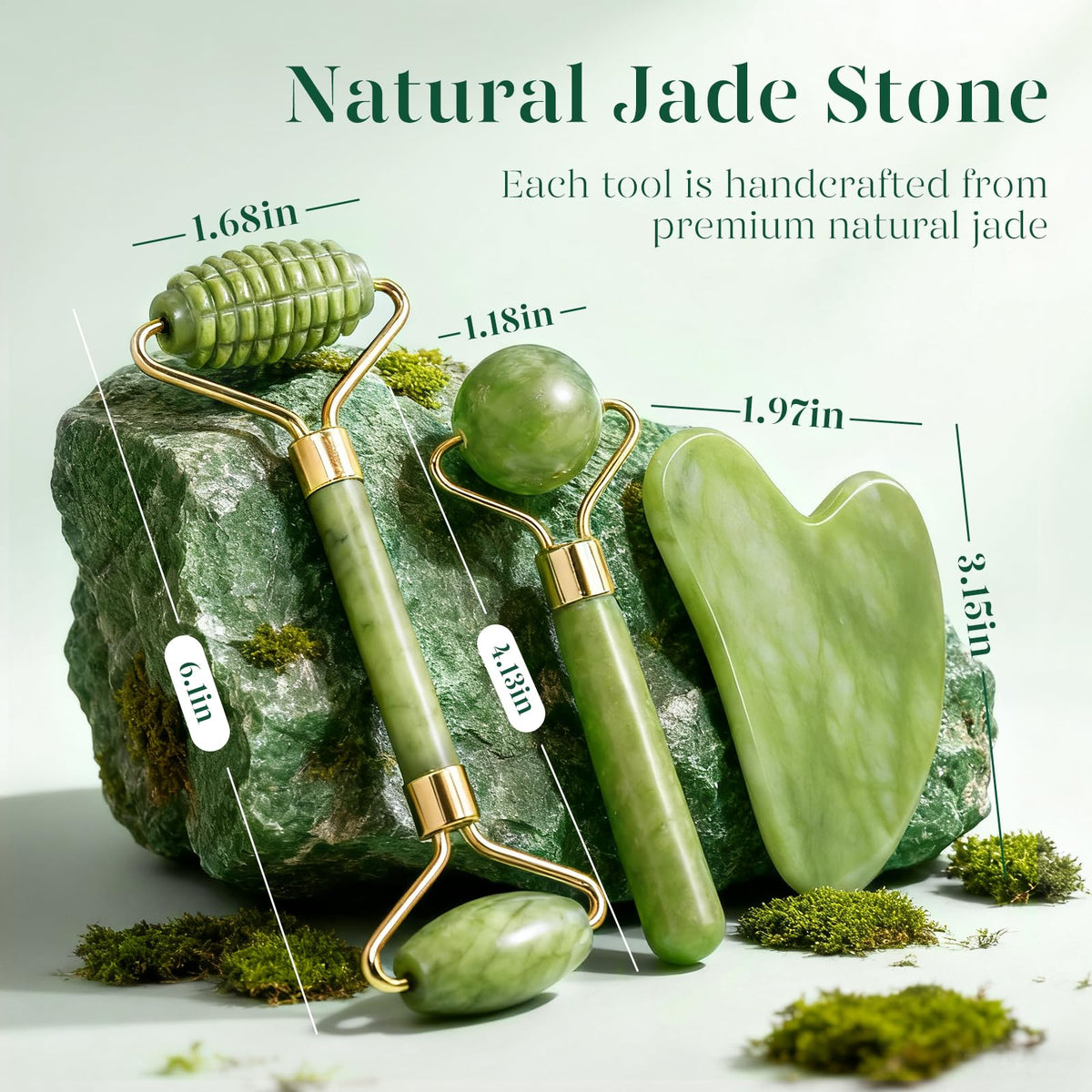 BAIMEI jade roller and gua sha tool in packaging