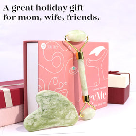 BAIMEI Jade Roller in a skincare routine setup