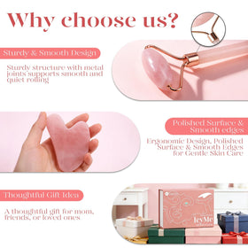 BAIMEI Rose Quartz Roller close-up showing texture