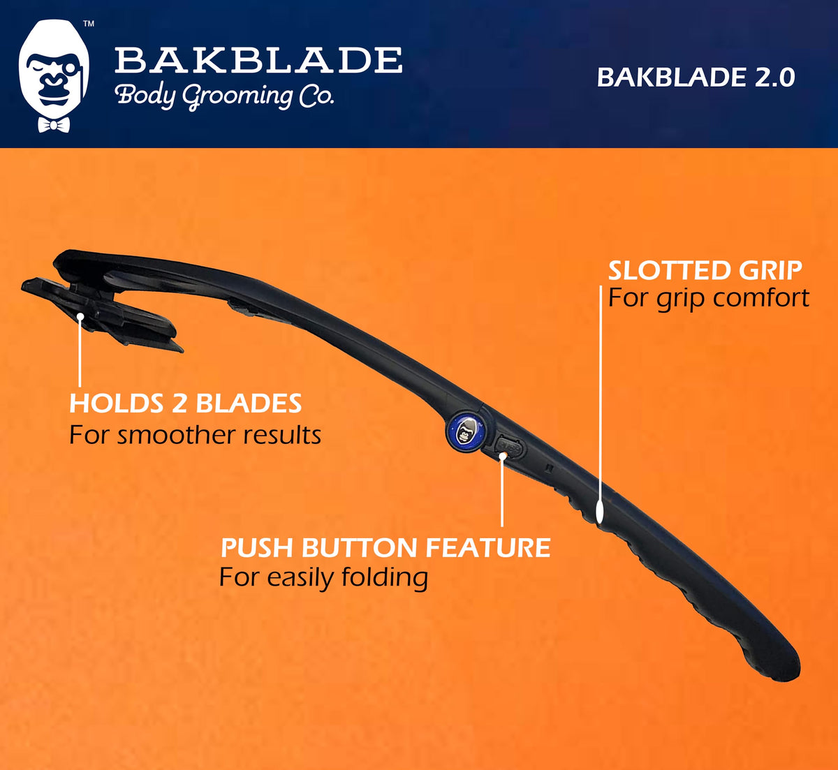 BAKBLADE 2.0 PLUS back shaver with accessories
