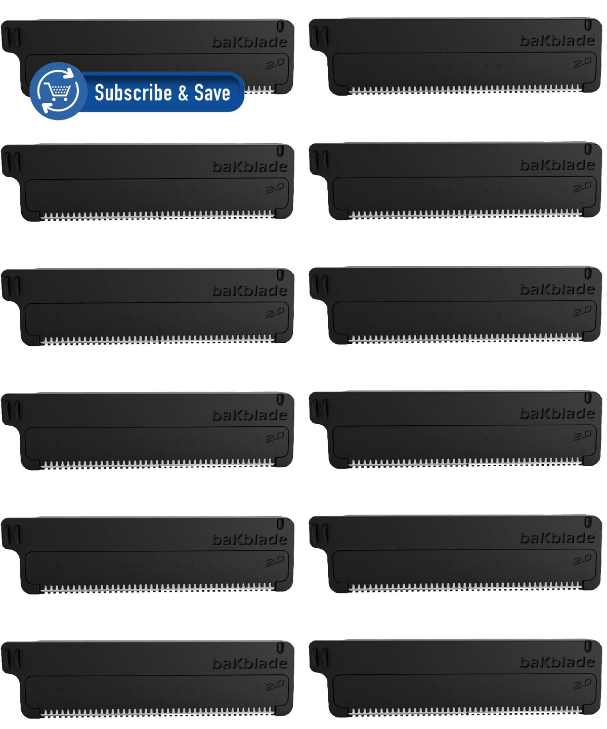 BAKBLADE Replacement Blade Cartridges 12 pack front view