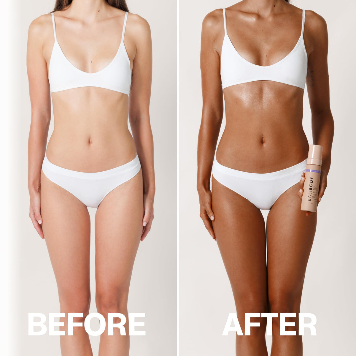 BALI BODY Deep Violet Self Tanning Mousse application on skin