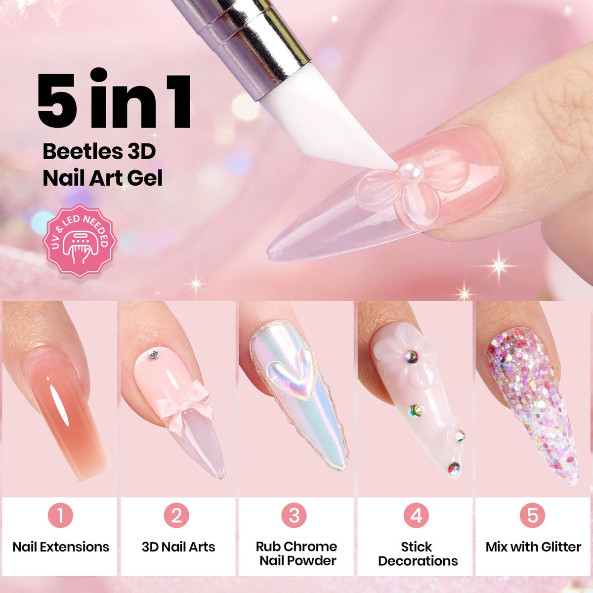 Ballet Whisper 3D Mold included in beetles Gel Nail Art Kit