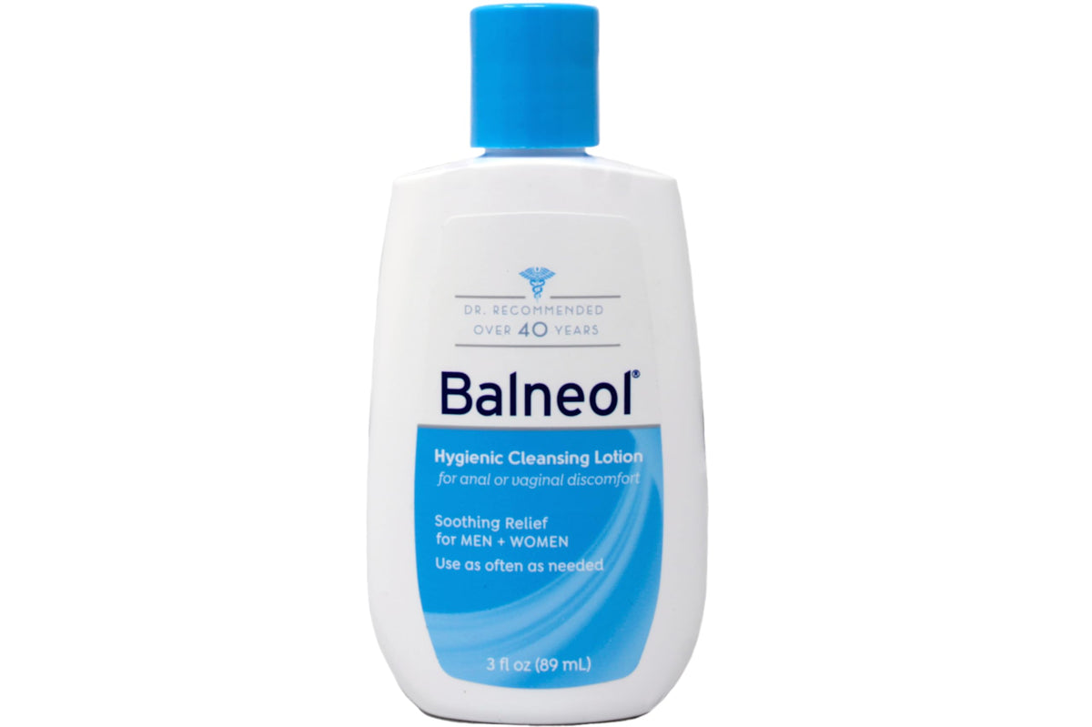 Balneol Cleansing Lotion 3 oz bottle side view