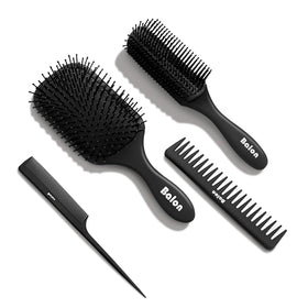 BALON Hair Brush and Comb Set front view with paddle and vented brushes