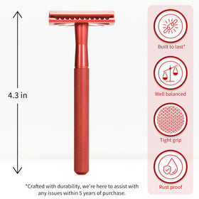 Bambaw Double Edged Safety Razor side view with five blades