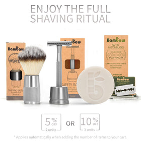 Bambaw safety razor displayed with eco-friendly packaging