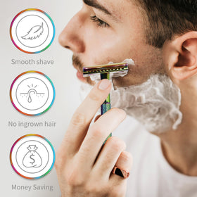 Bambaw safety razor on a bathroom countertop