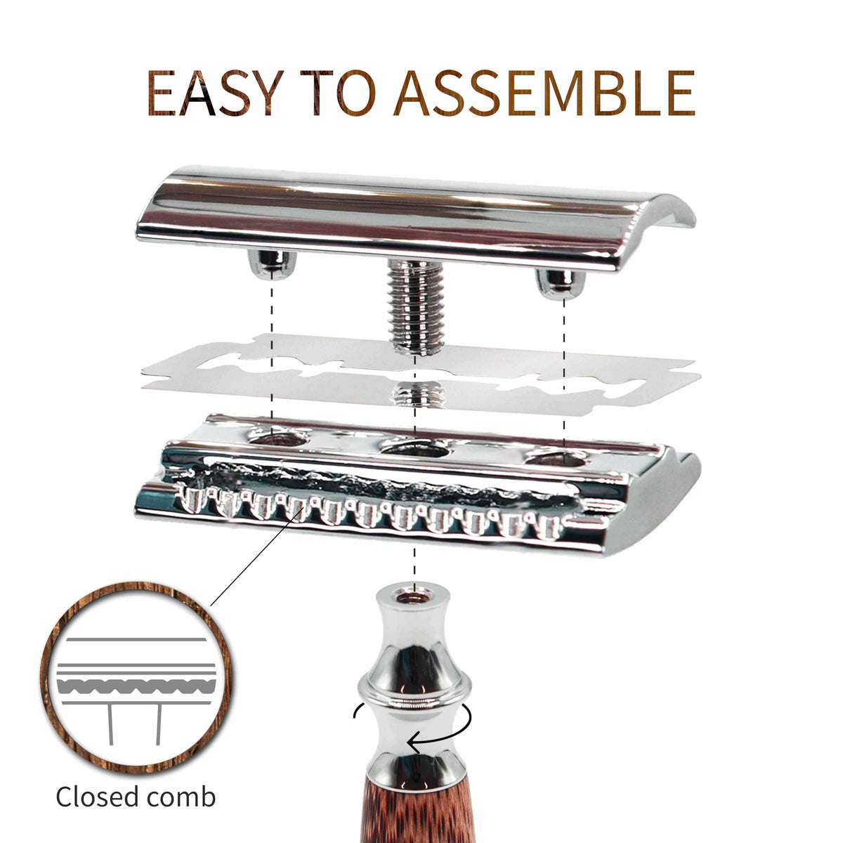 Bambaw safety razor set with five replacement blades