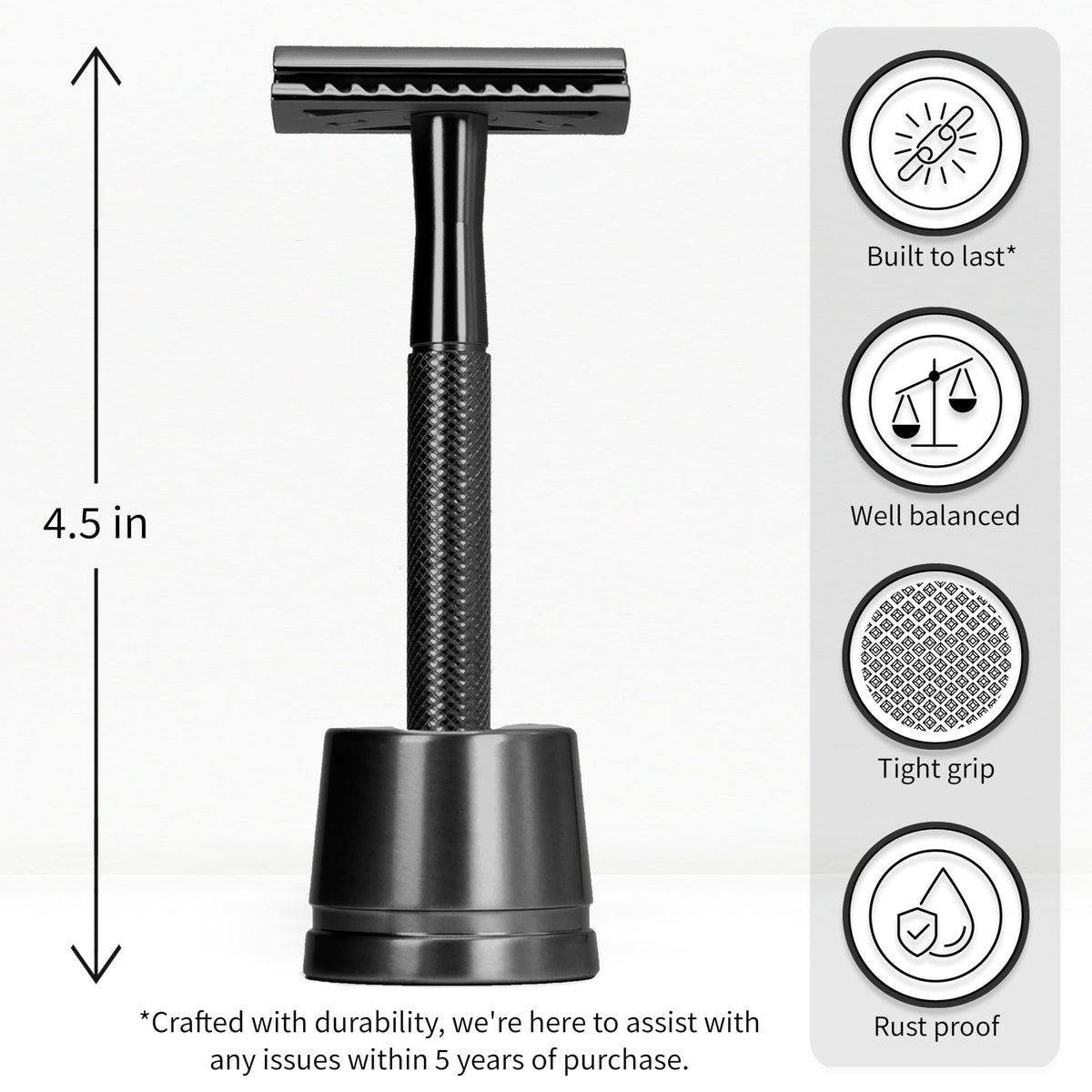 Bambaw safety razor with 5 stainless-steel blades in packaging