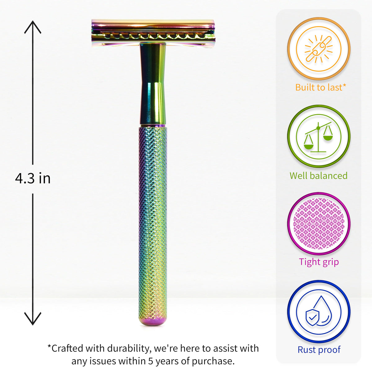 Bambaw safety razor with five stainless steel blades packaging