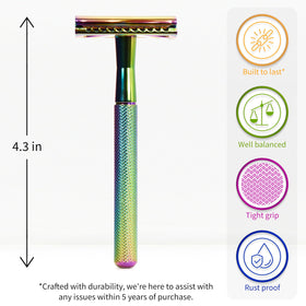 Bambaw safety razor with five stainless steel blades packaging