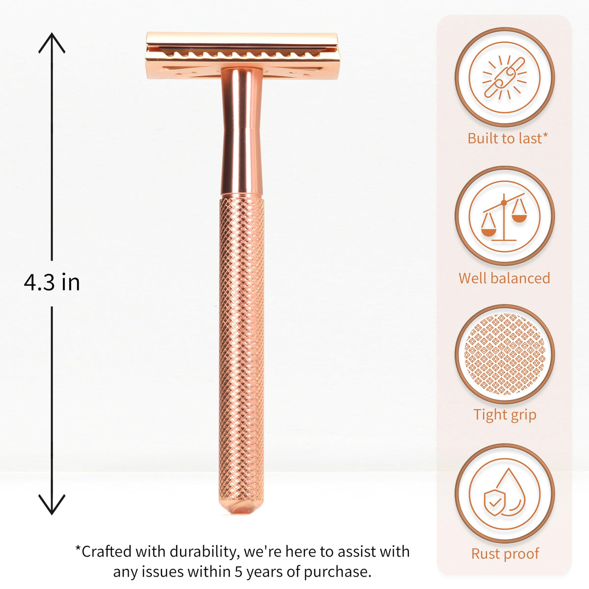 Bambaw Safety Razor with stainless steel blade close-up