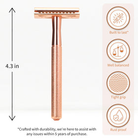 Bambaw Safety Razor with stainless steel blade close-up