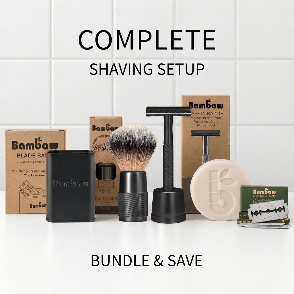 Bambaw Safety Razor with wax paper wrapped blades