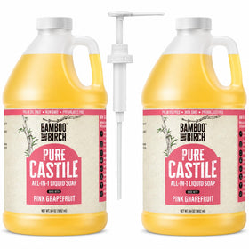 Bamboo and Birch Pure Castile Soap Liquid Citrus Grapefruit 1 Gallon front view