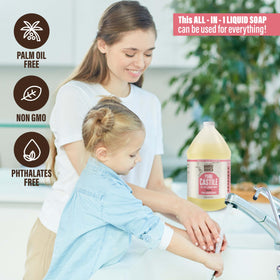 Bamboo and Birch Pure Castile Soap Liquid Citrus Grapefruit in bathroom setting