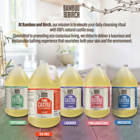 Bamboo and Birch Pure Castile Soap Liquid Citrus Grapefruit with other natural products