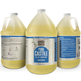 BAMBOO AND BIRCH Pure Castile Soap Liquid unscented label close-up