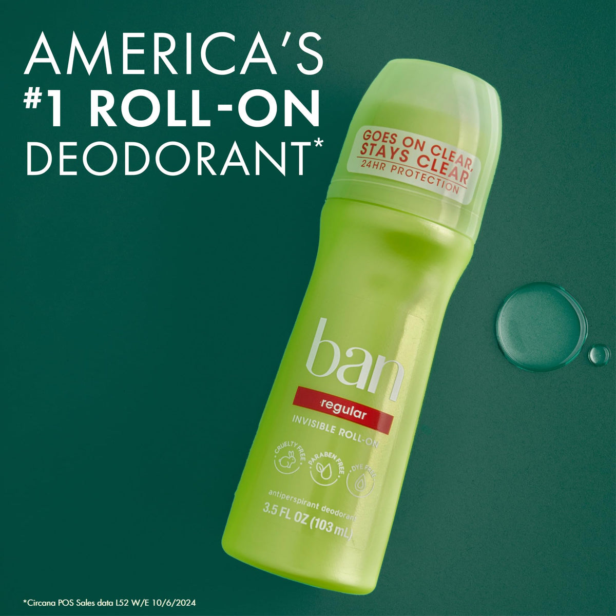 Ban Invisible Roll-On Antiperspirant 2pk with floral notes