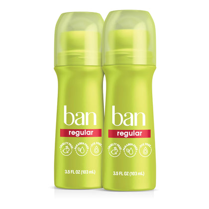 Ban Invisible Roll-On Antiperspirant Deodorant 2pk front view