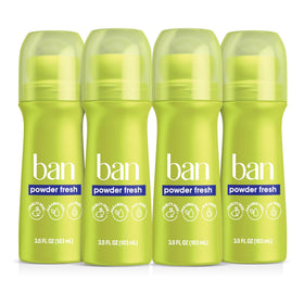 Ban Invisible Roll-On Antiperspirant Deodorant 4 pack front view