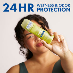 Ban Invisible Roll-On Antiperspirant Deodorant showing clear application