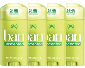 Ban Invisible Solid Antiperspirant Deodorant pack of 4, front view
