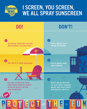 Banana Boat Kids Sunscreen Spray SPF 100 on outdoor table