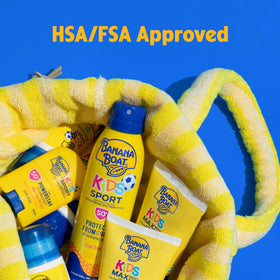 Banana Boat Kids Sunscreen Spray SPF 50 during family picnic