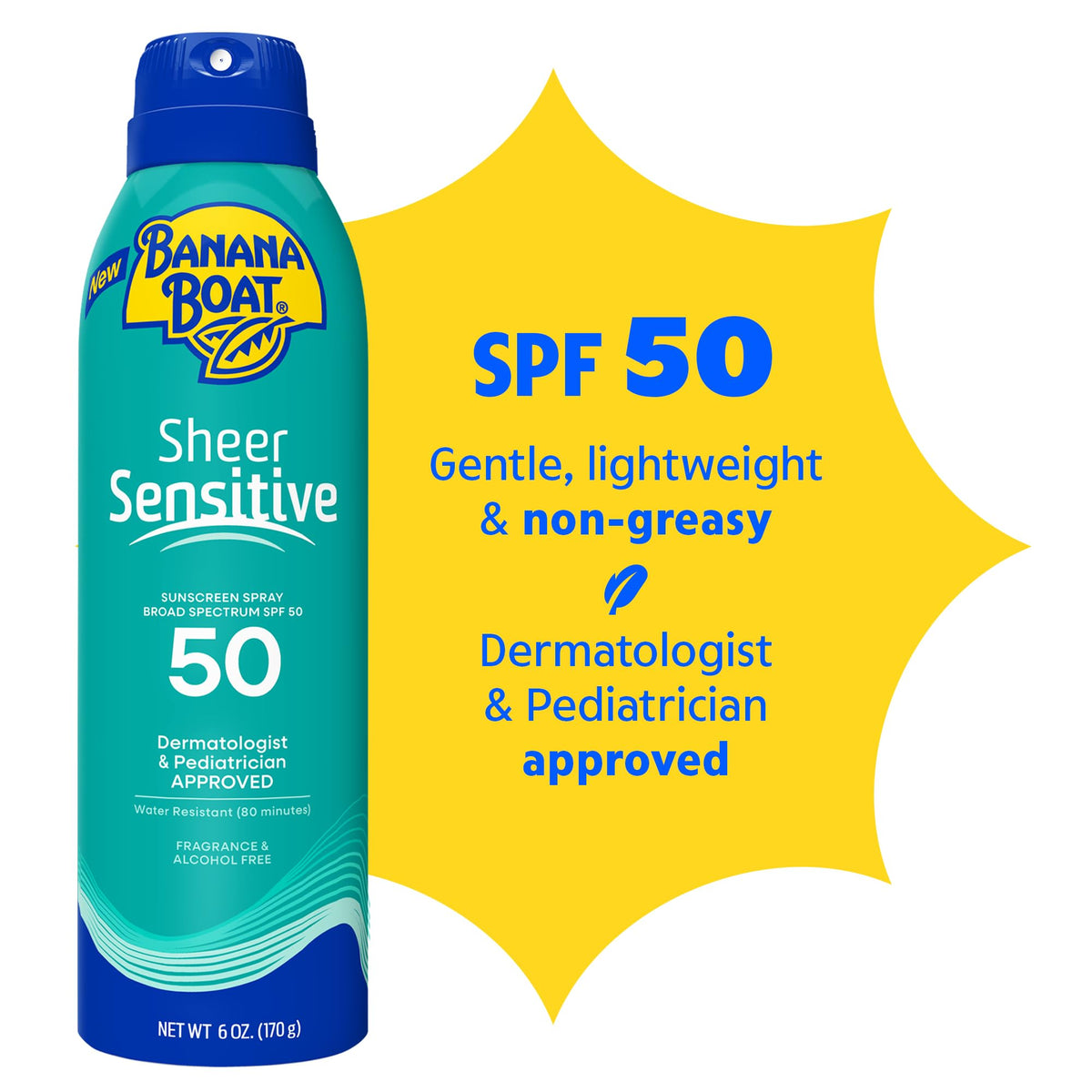 Banana Boat Sheer Sensitive Sunscreen Spray SPF 50 back view