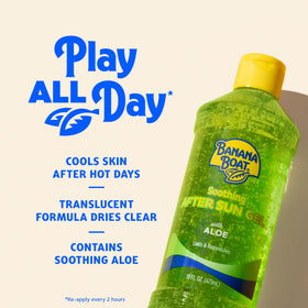 Banana Boat Soothing After Sun Gel application on skin