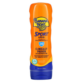 Banana Boat Sport Performance SPF 30 Sunscreen Lotion with beach accessories