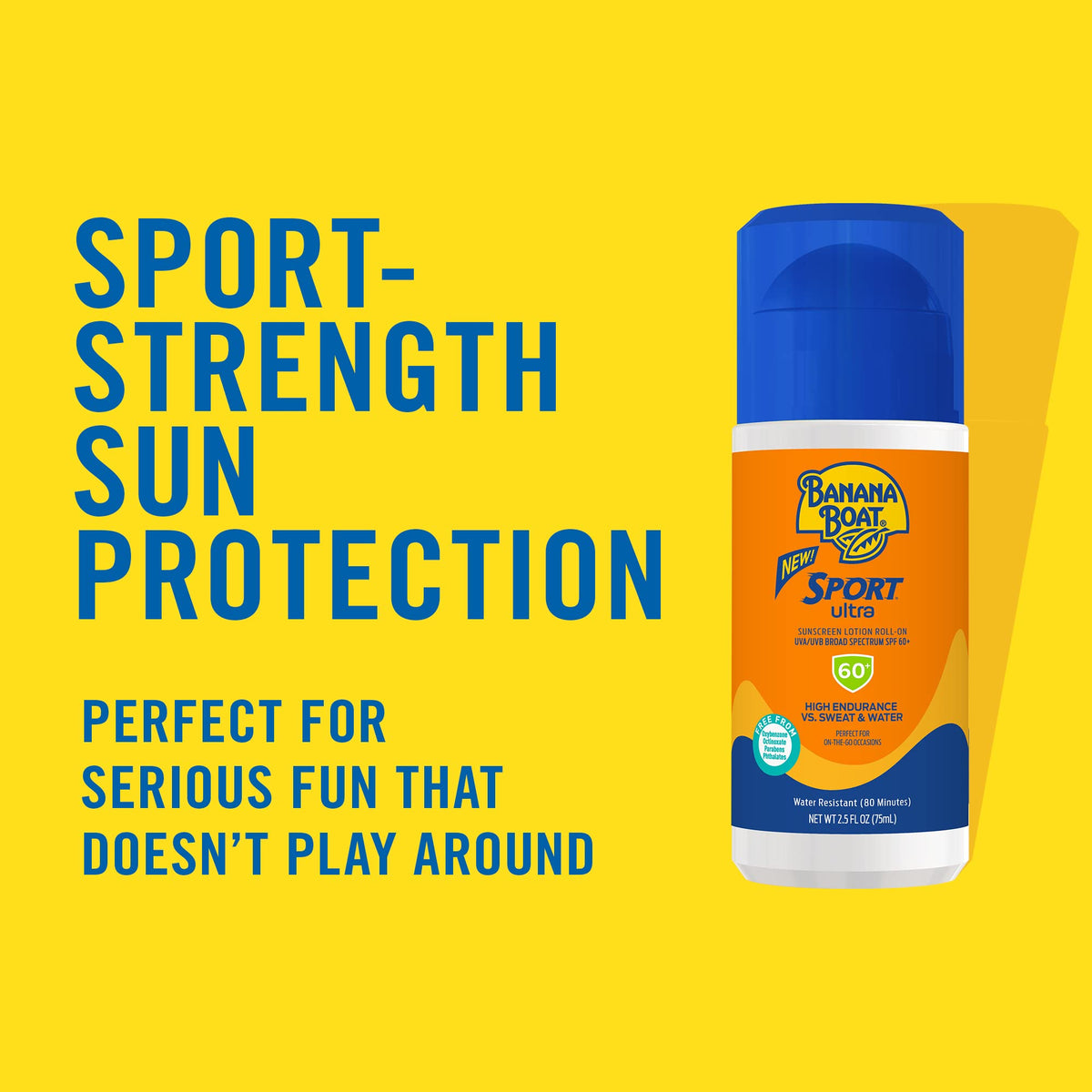 Banana Boat Sport Roll-On Sunscreen SPF 60 side view