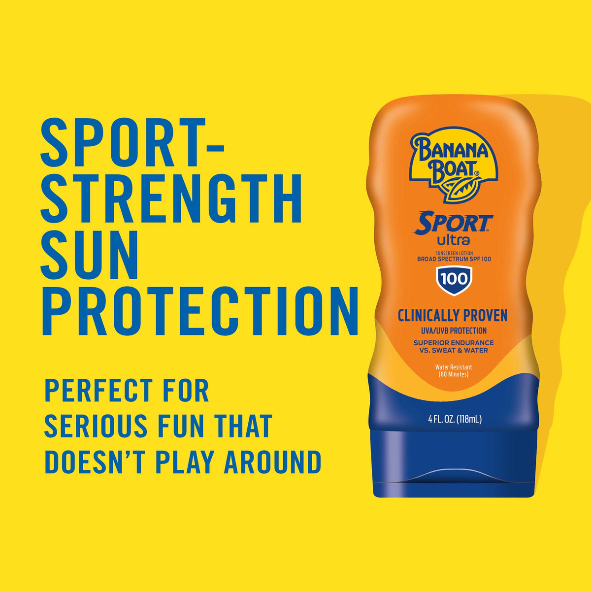 Banana Boat Sport SPF 100 Sunscreen Lotion back view, 4 oz bottle