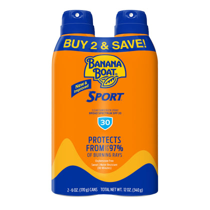 Banana Boat Sport SPF 30 Sunscreen Spray 6 oz front view