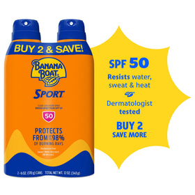 Banana Boat Sport SPF 50 Sunscreen Spray 6 oz back view