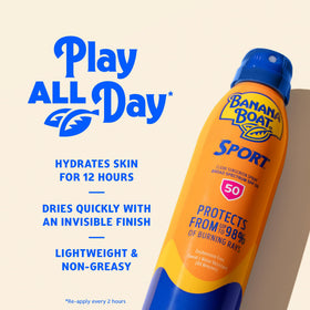 Banana Boat Sport SPF 50 Sunscreen Spray 6 oz lifestyle scene