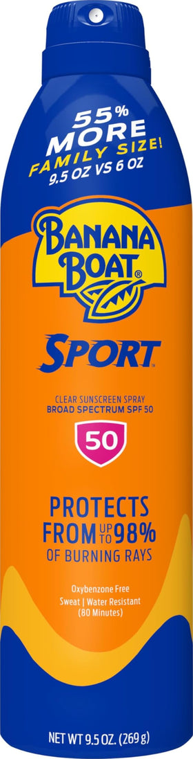 Banana Boat Sport SPF 50 Sunscreen Spray 9.5 oz front view