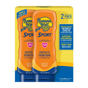 Banana Boat Sport Sunscreen Lotion SPF 50 twin pack front view