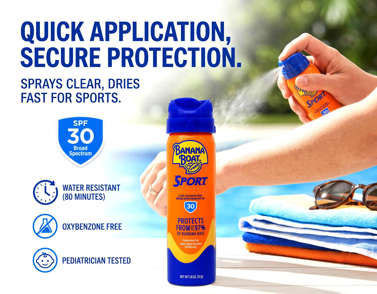 Banana Boat Sport Sunscreen SPF 30 Cool Zone 1.8oz back view