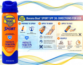 Banana Boat Sport Sunscreen SPF 30 Cool Zone 1.8oz bottle side view