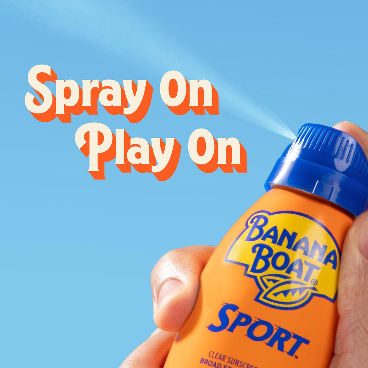 Banana Boat Sport Sunscreen Spray application on skin