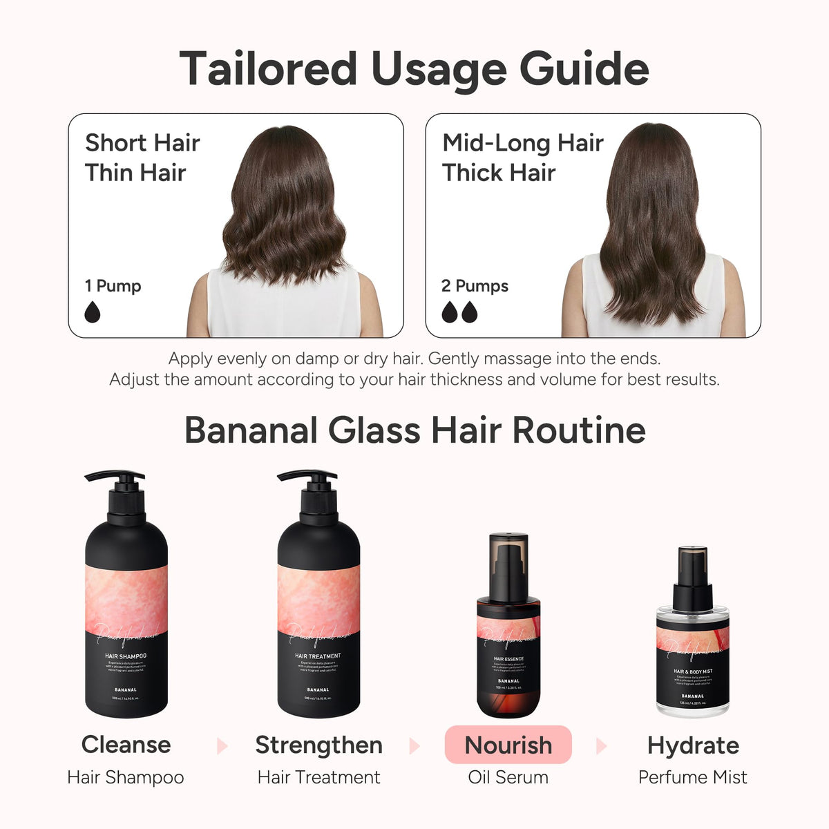 BANANAL Hair Serum application on smooth hair