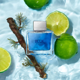 BANDERAS Blue Seduction Eau de Toilette Spray on a vanity