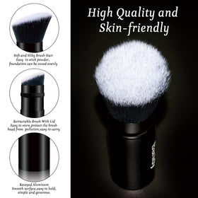 Banidy Kabuki Brush in a travel bag for convenience